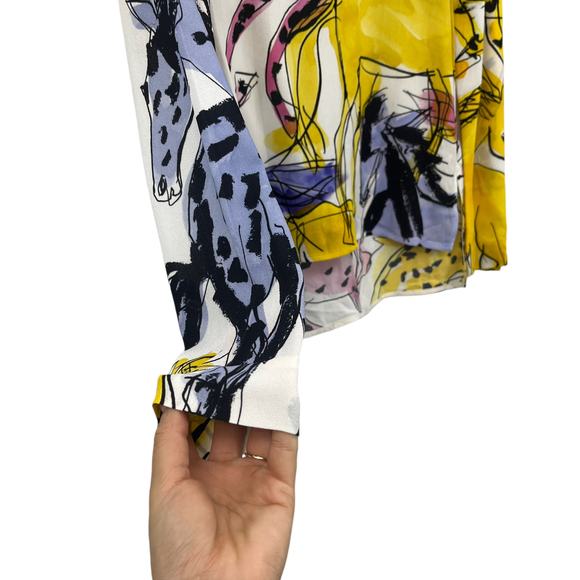 Stella McCartney Louisa Horse Print Blouse Top Long Sleeve Size 36 NWT - Picture 7 of 16